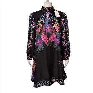 Johnny Was Jade Dress Silk Etta's Garden Kalova Mini sz XS NWT